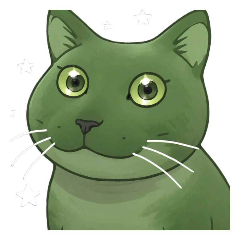 cat with stars as eyes sticker