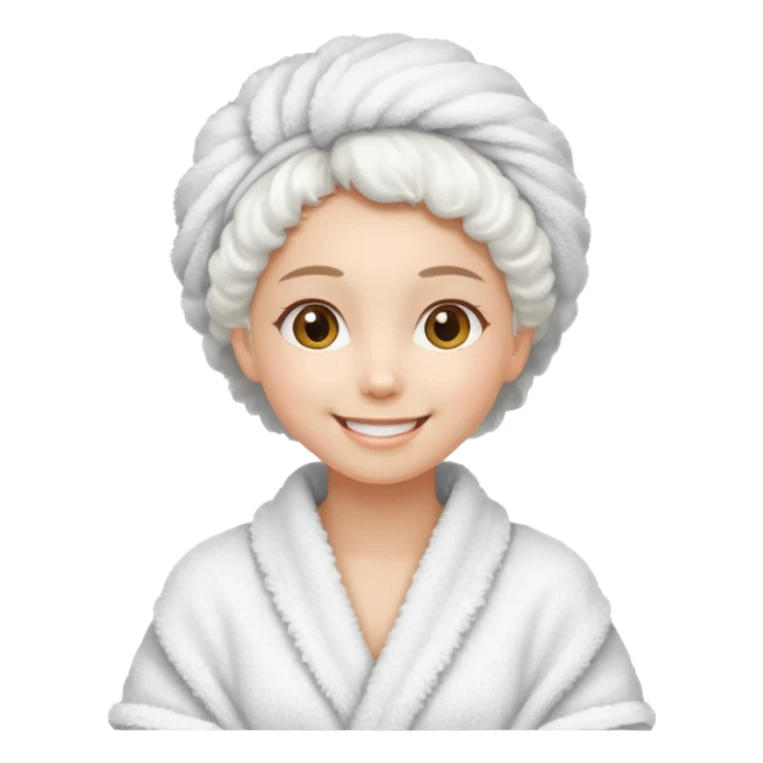 Girl wearing a hair towel sticker