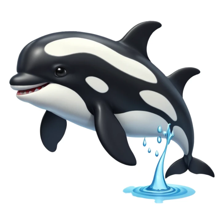 3d Cartoon orca with a tick to show when something has been completed sticker