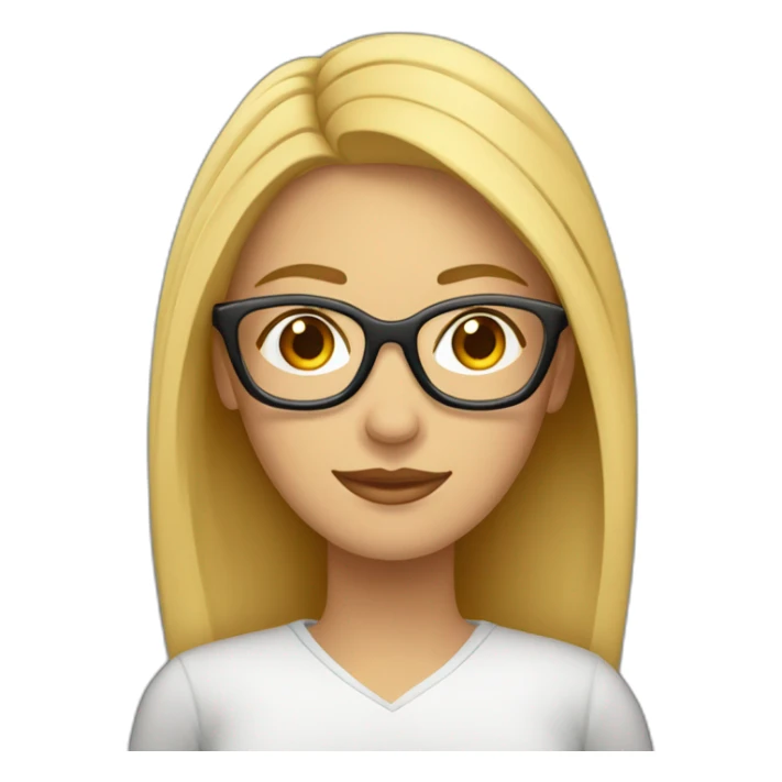 Mujer estudiante mediana edad rubia y con gafas sticker