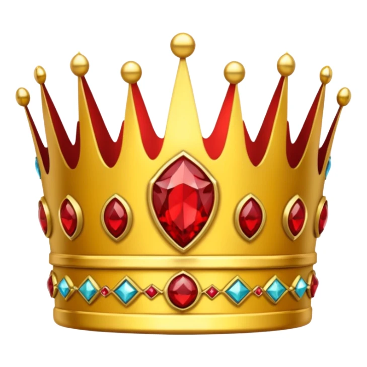 yellow crown with a lot red gems sticker