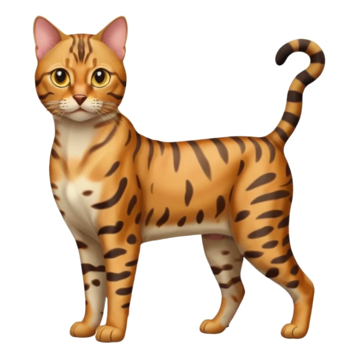 full body of bengal cat, front view sticker