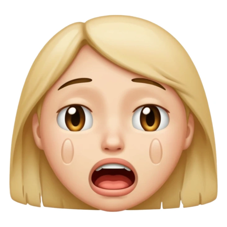 make a super sad face that its crying so hard that his mouth is super wide a normal emoji sticker