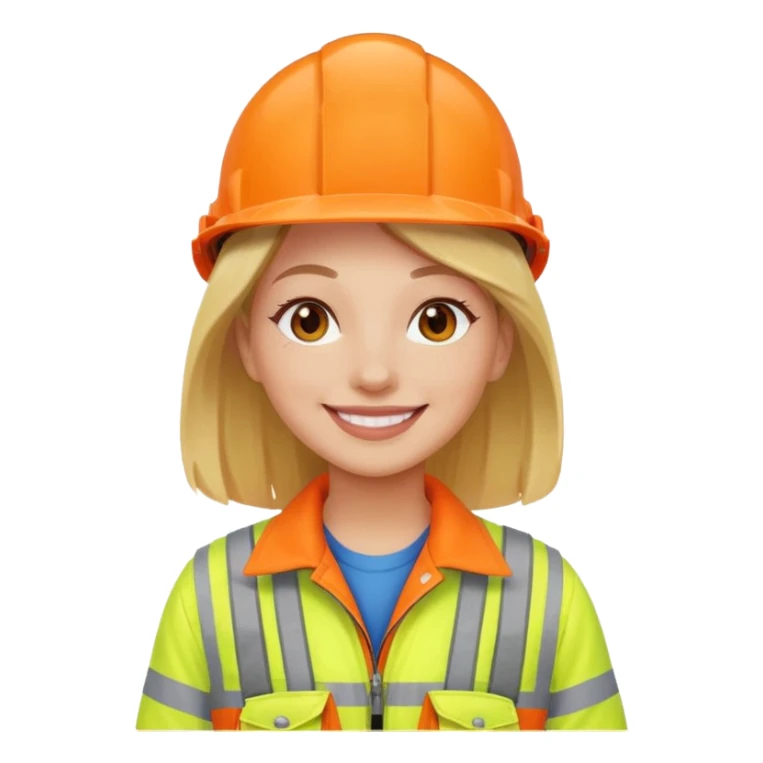 woman in orange hi vis overalls smiling sticker