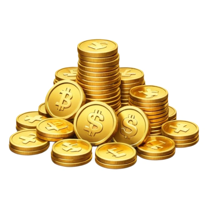 a lots of coins sticker