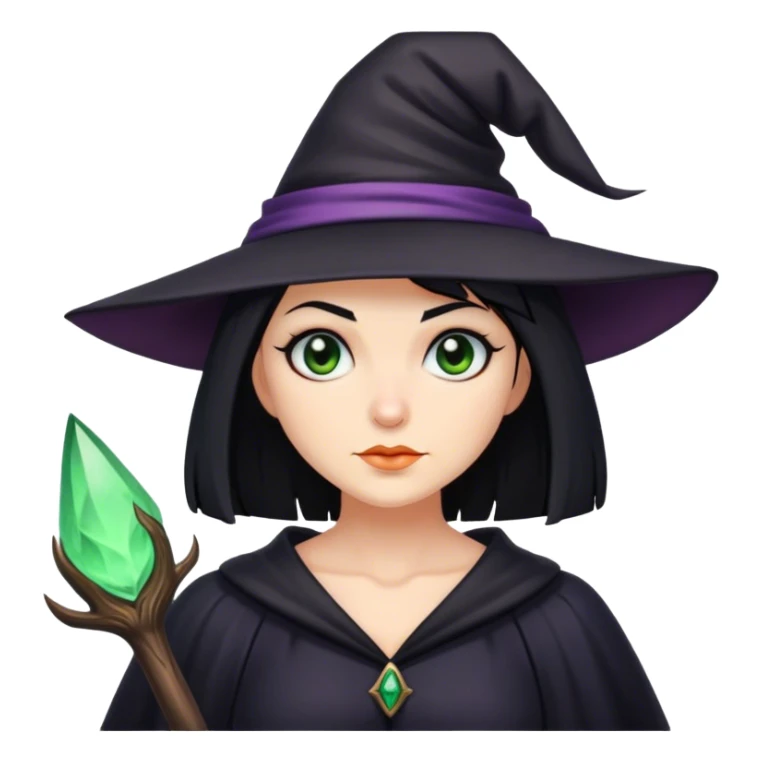 Witch with black bob  sticker