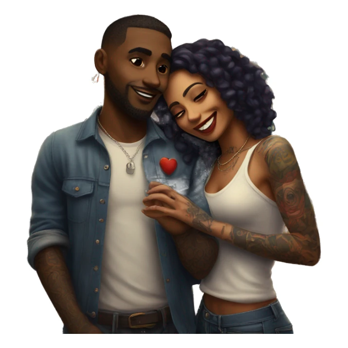 Romantic carnival date for beautiful tattooed couple sticker