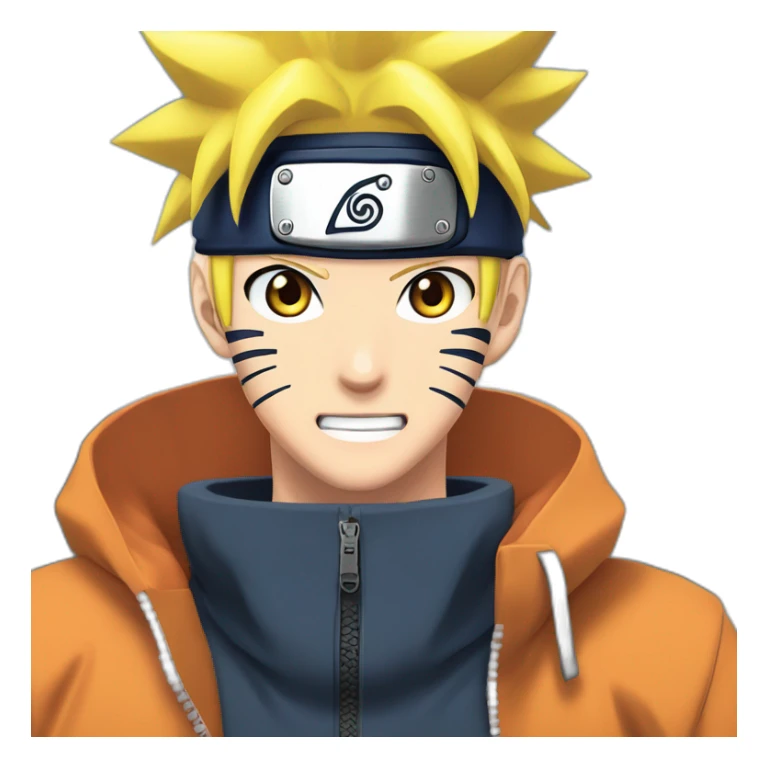 Naruto uzumaki avec des cœurs à la place des yeux sticker