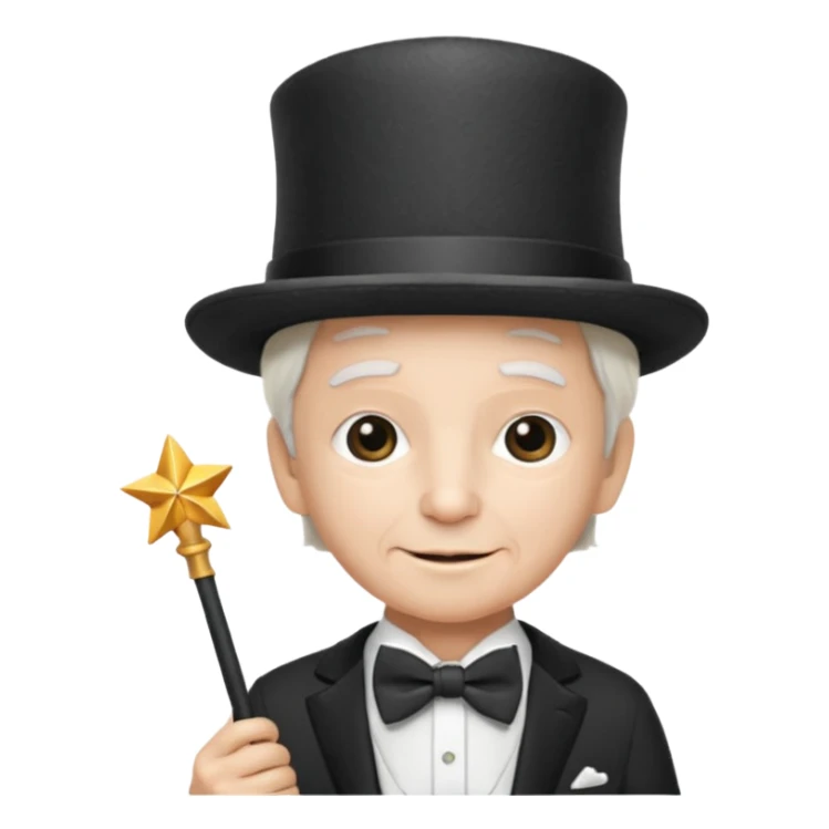 67 kid with a bowtie, a fancy hat and a wand sticker
