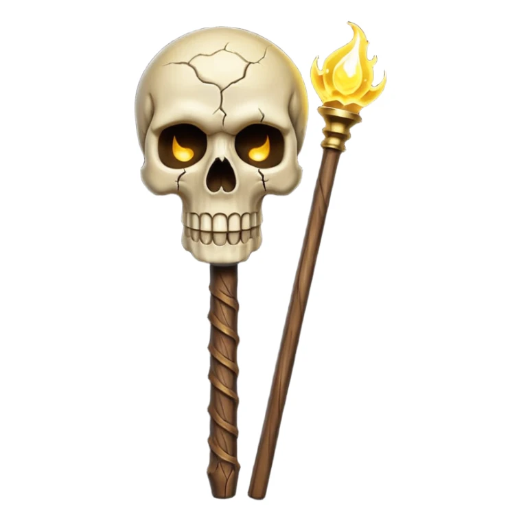 Skull Staff – Wooden staff with glowing skull top
 sticker
