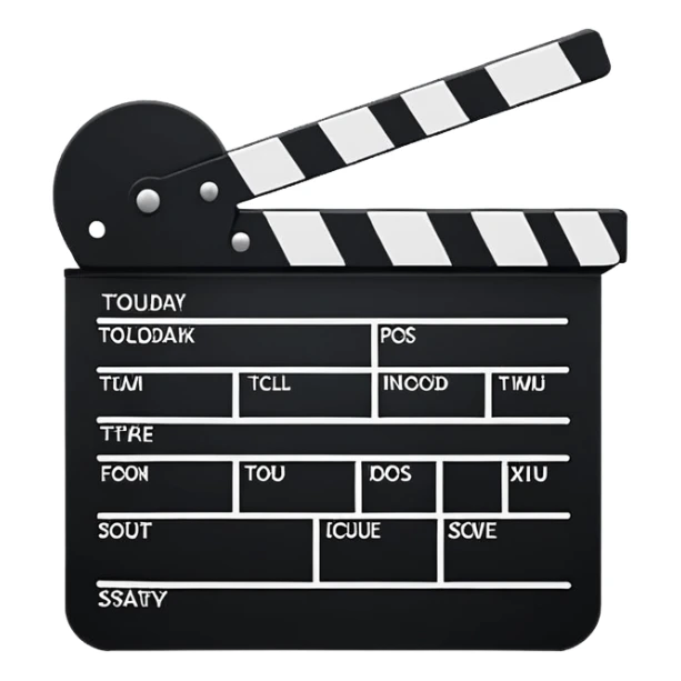 hyper minimal movie slate silhouette, fewest possible lines, essence of a clapperboard sticker