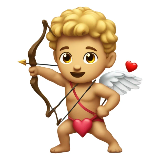 Cupid firing his heart bow sticker