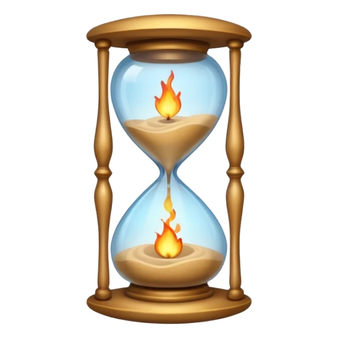 ⏳✨ — Hourglass + Spark

An hourglass with a tiny spark at the centre. sticker