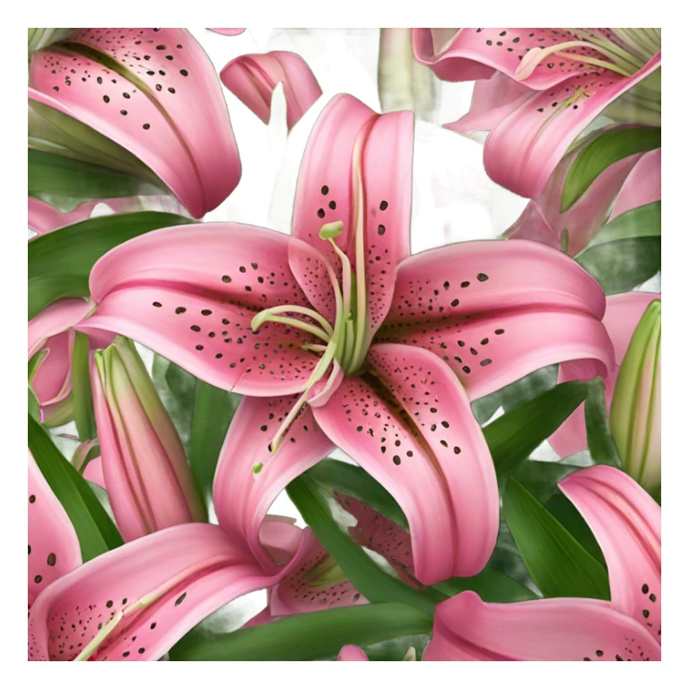 Pink stargazers in a bouquet  sticker