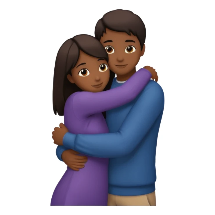 Two people comforting the other. They are facing each other. Silhouette only.  sticker