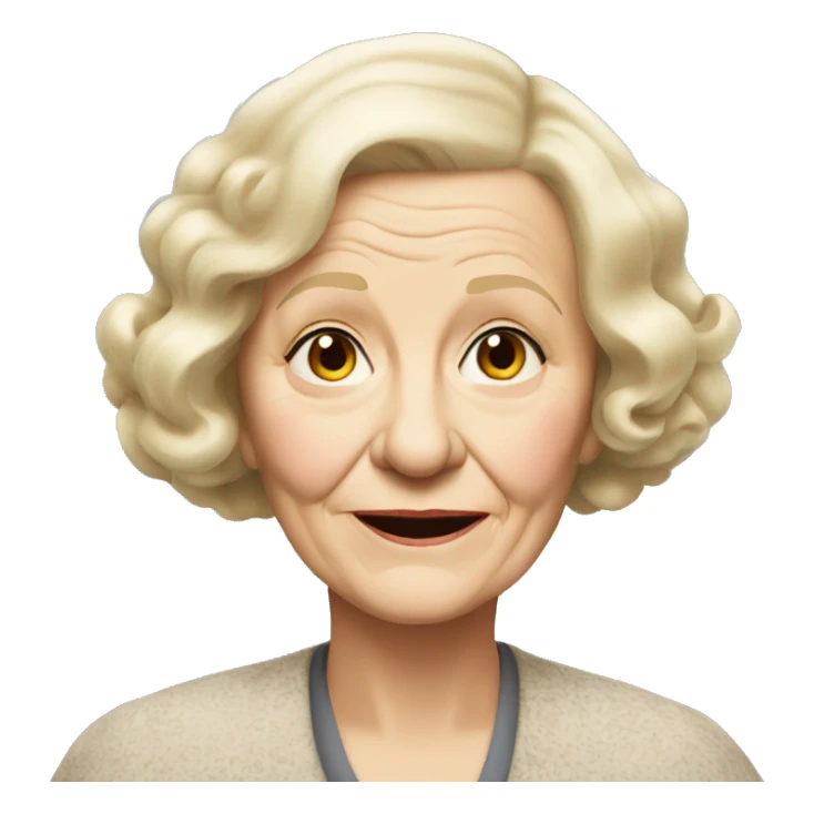 Old lady Edith blonde hair short bob  sticker