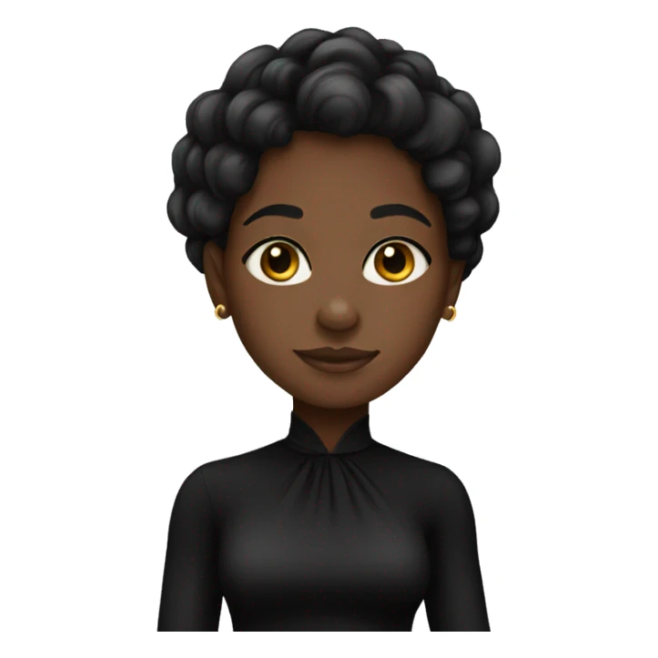 Black girl in black dress sticker