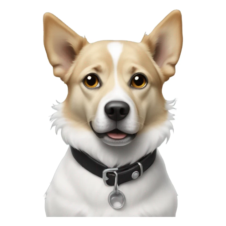 realistic dog gazing at viewer change his coat to black and white sticker