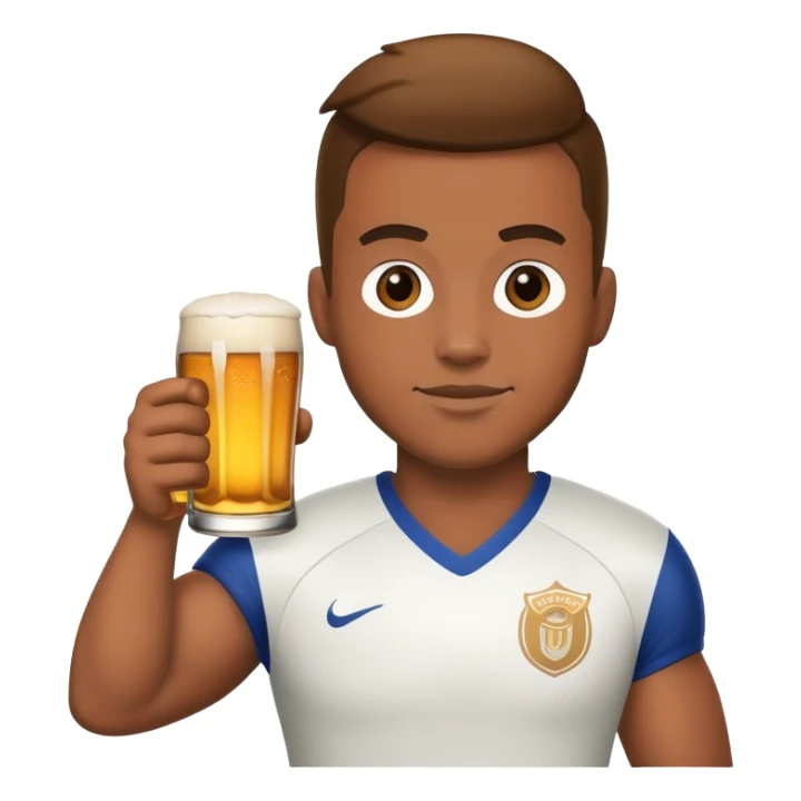 A football player with  beer sticker