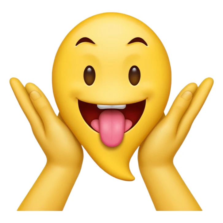 make an emoji with a tounge sticking out with hands  sticker