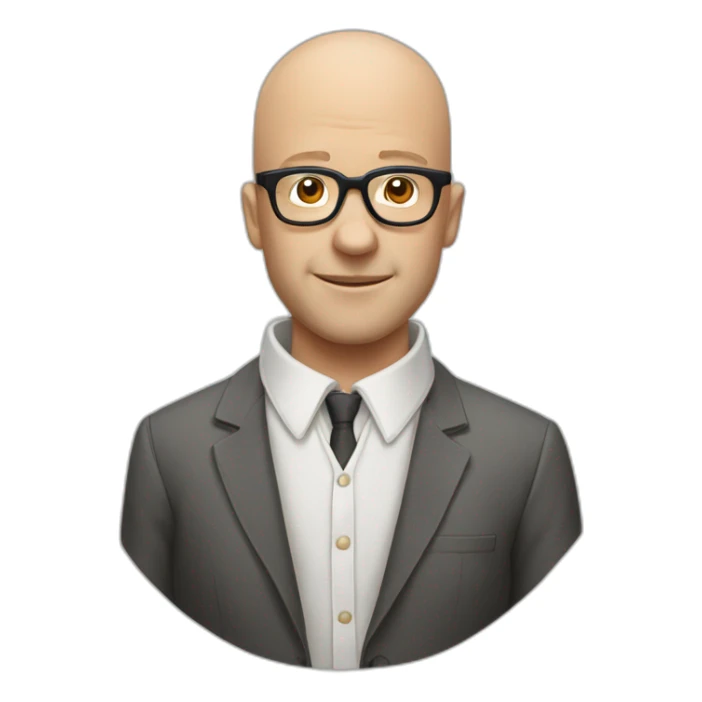 bald barry tegg with glasses and collar shirt sticker