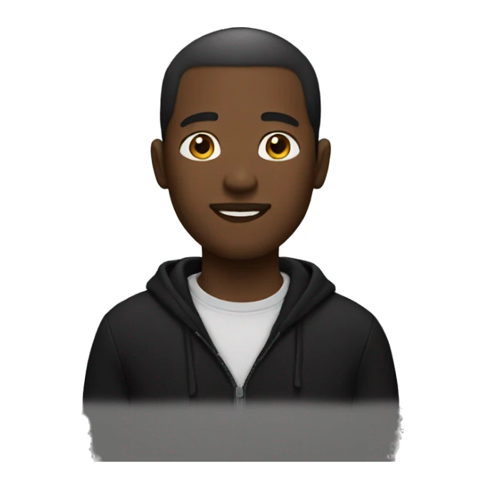 a black man standing in a black sweater  sticker