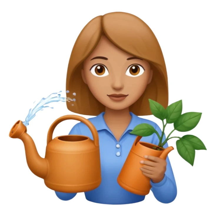 woman with watering pot sticker