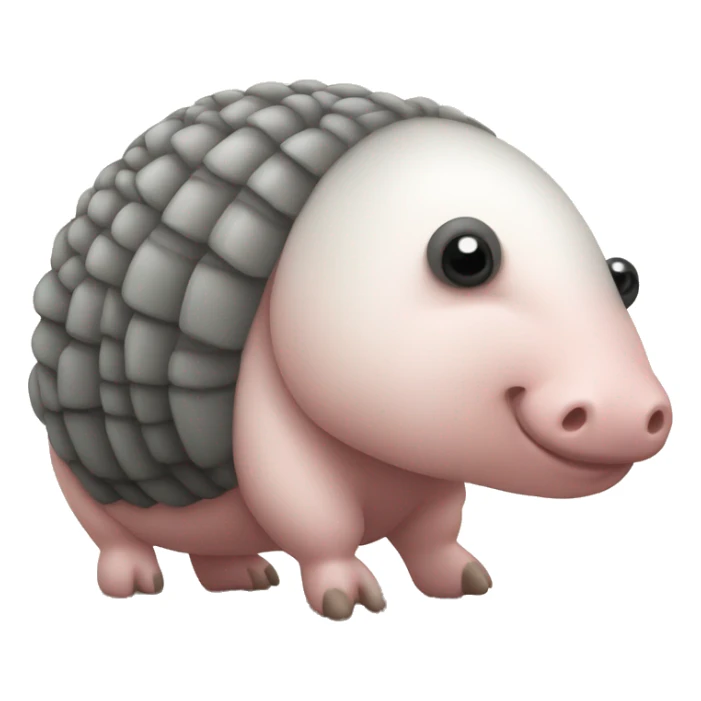 Black and white chubby armadillo pig panda centipede armadillo  sticker