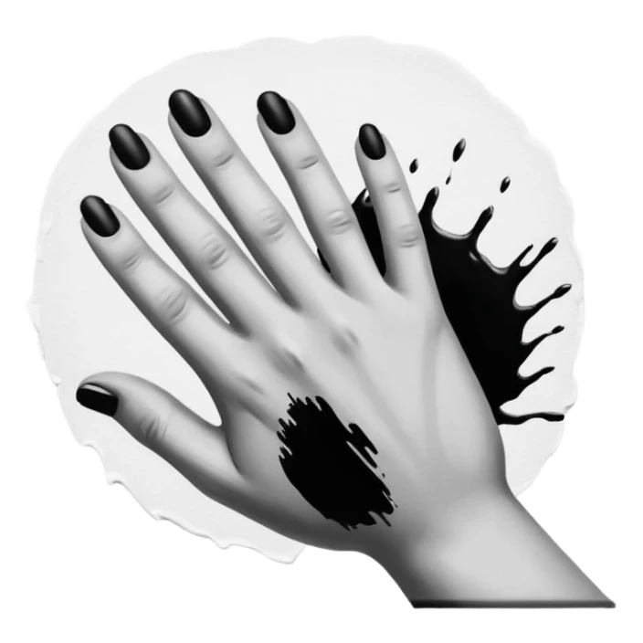 Visualize on-brand content — instantly. black white pallete preferred. hand painting on a canvas sticker