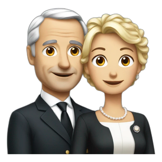 French president with his wife sticker