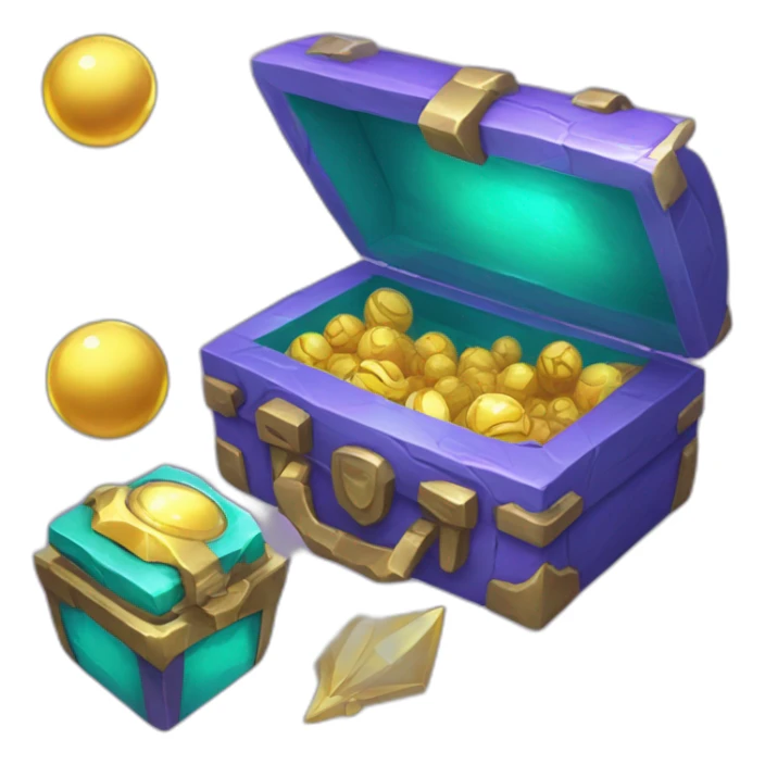 Pokemon Game LootCase Purple Chaotic Color Rich Treasure Legendary Epic Items and Pokemons sticker