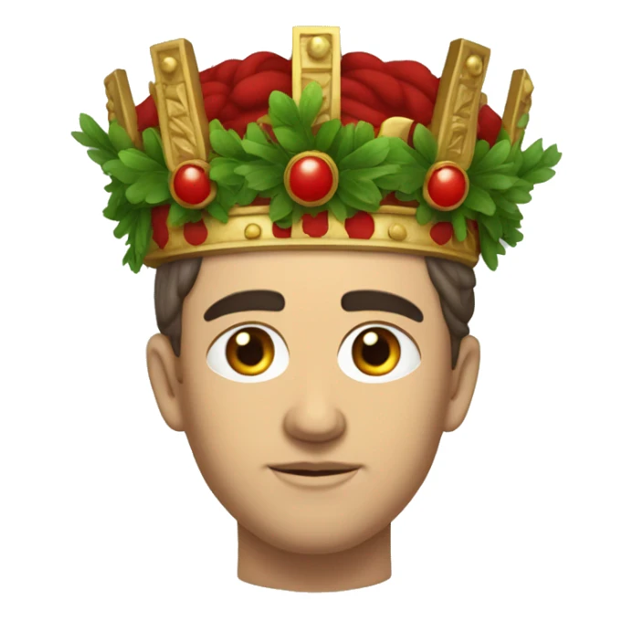 byzantine emperor Tiberius II with a wreath crown on his head sticker
