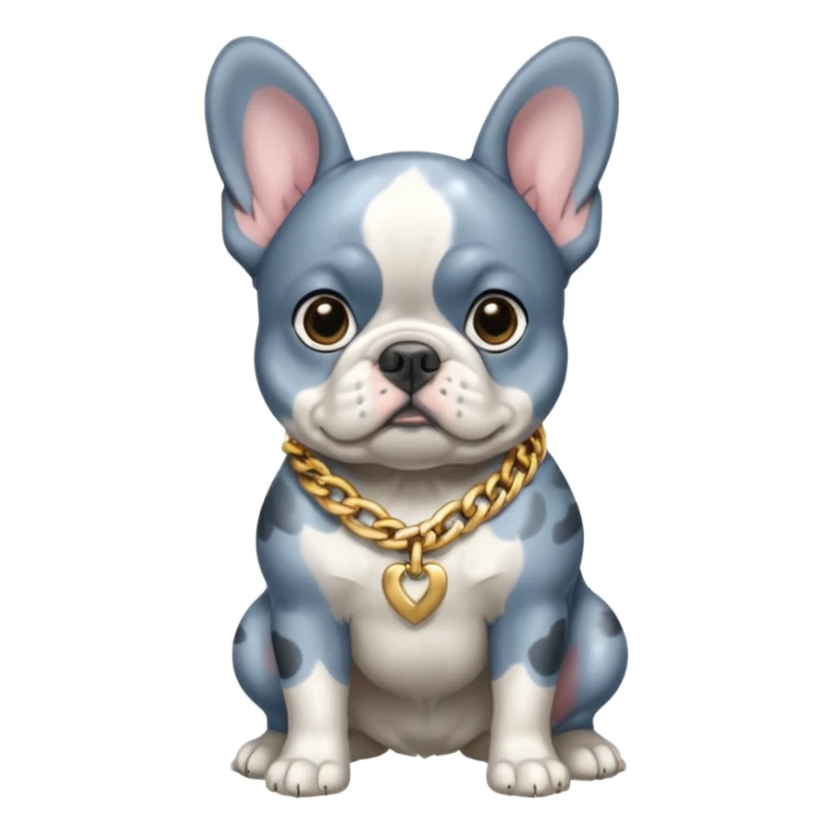 Blue Merle Frenchie wearing gold chain sticker