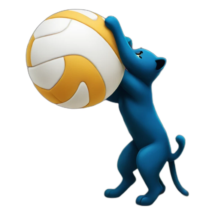 panther kissing a volleyball sticker