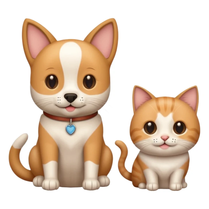 émote d'un chien et d'un chat avec un texte Ultra Premium DIrect sticker