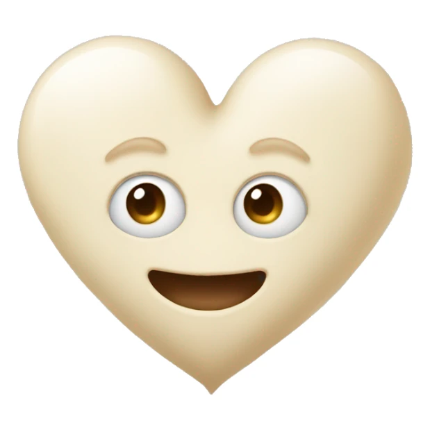 Cream heart  sticker