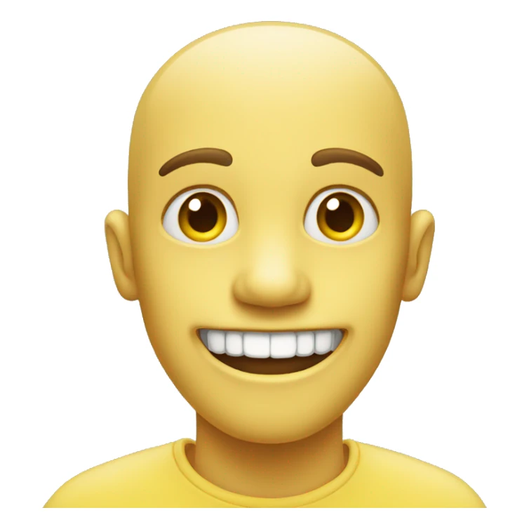 Smiling emoji with yellow bone in mouth sticker