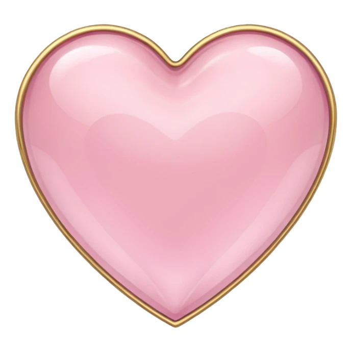 Crystal Pastel Golden Heart 3D sticker