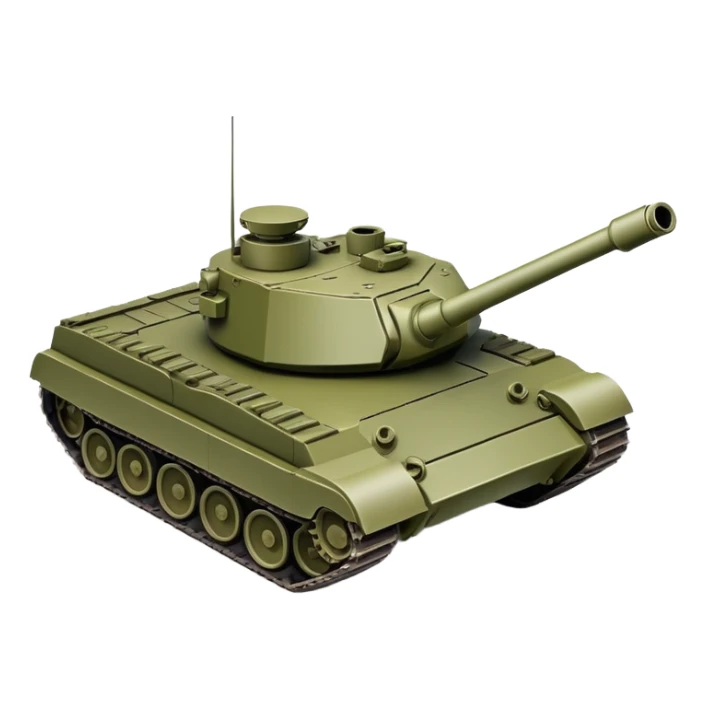 Military battle tank with gun turret and treads sticker