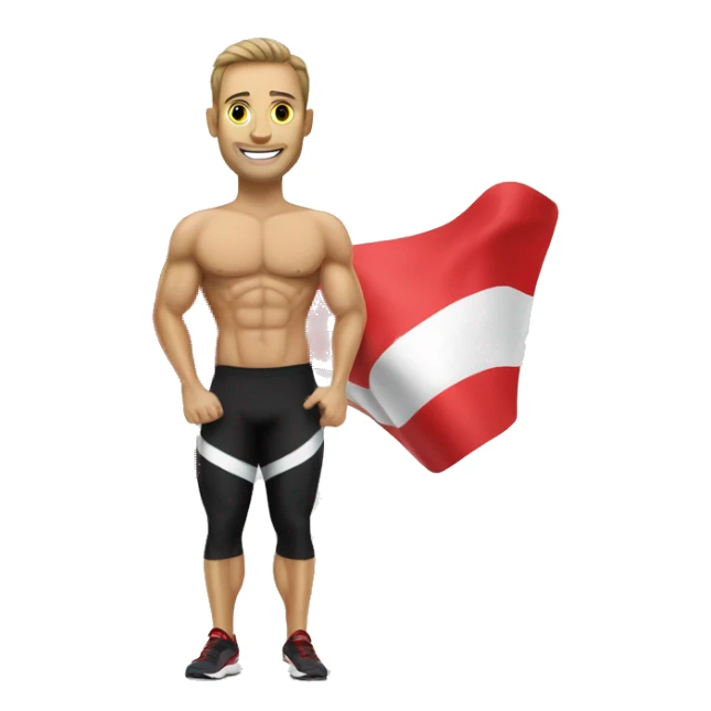 Austrian fitness Coach with Austrian flag sticker