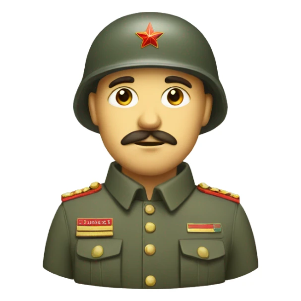 ussr soldier serious with military helmet sticker