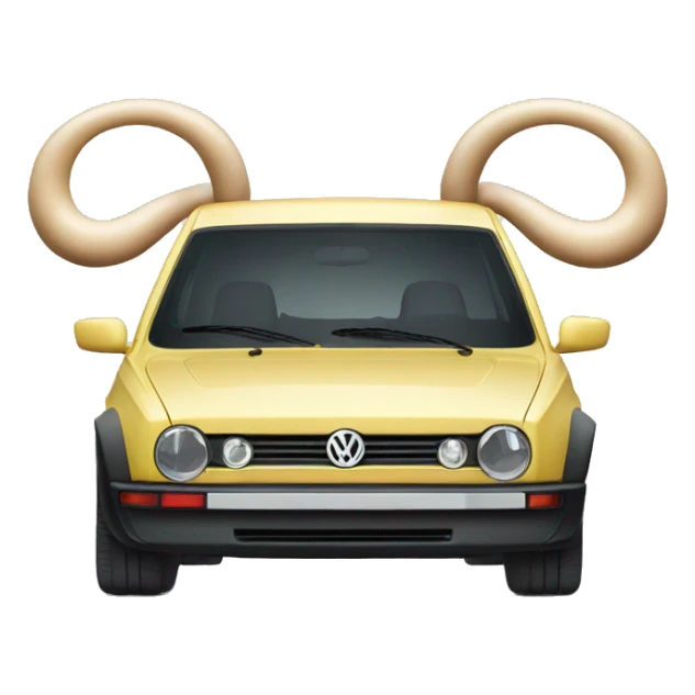 Volkswagen Golf with bull horns on the front sticker