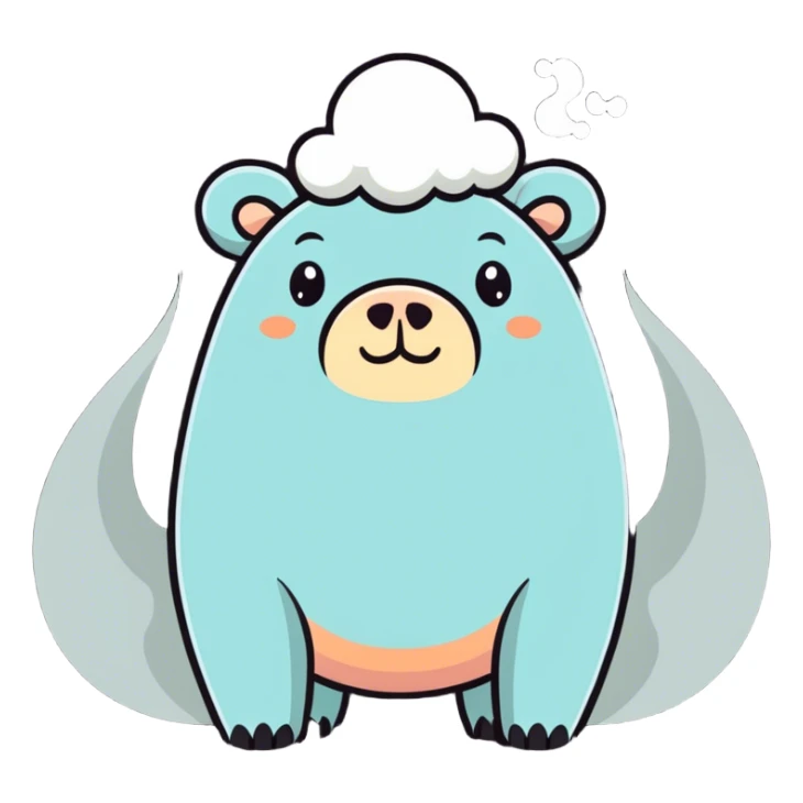 Hybrid bear pig blowing large billows of smoke from his mouth sticker