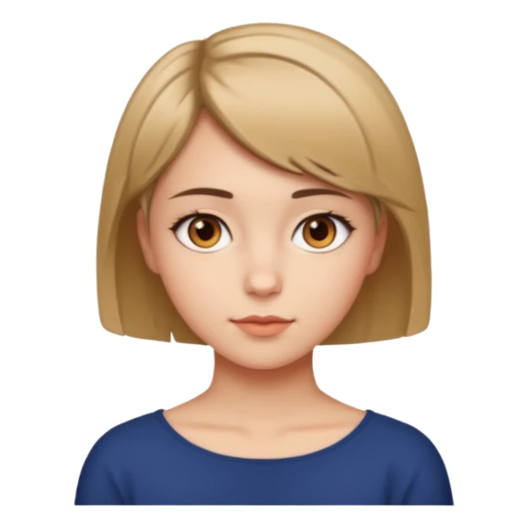 A girl with short hair up to the shoulders sticker