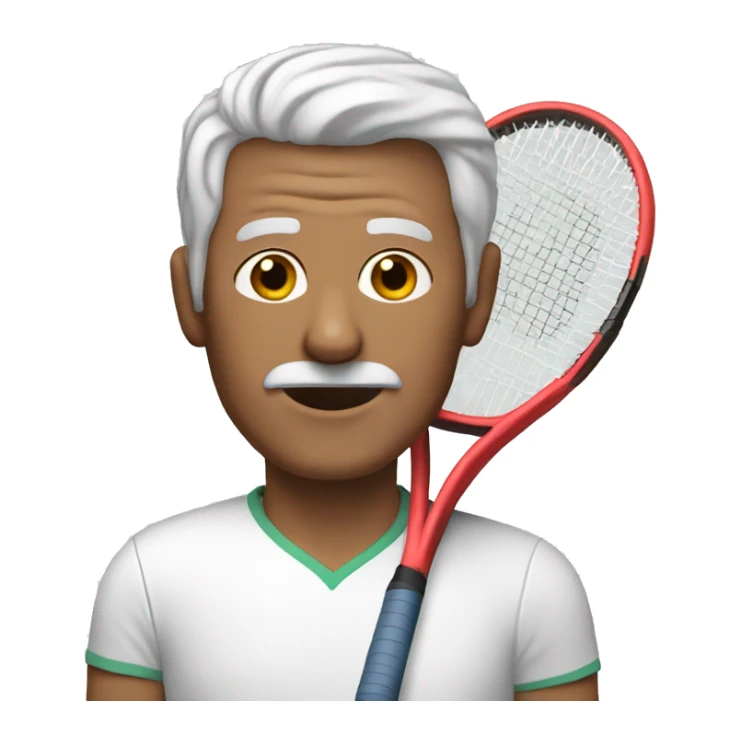 65yo man tennis minimal hair sticker