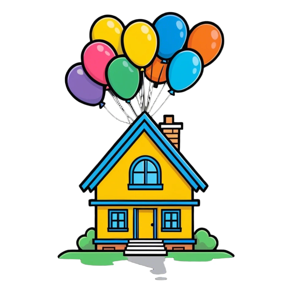 Up movie house cake for birthday  sticker