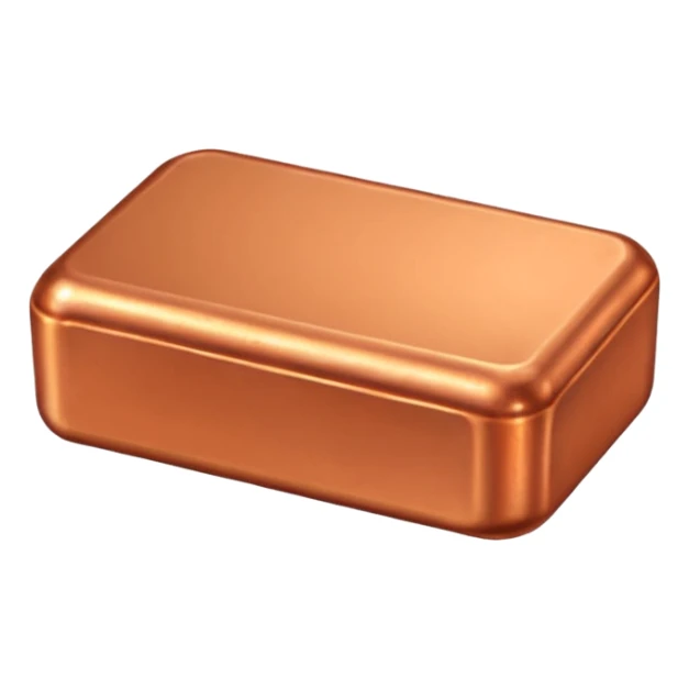 Create an Android-style emoji of a copper ingot. Make it simple, flat, and cartoon-like with bright copper colors, soft shading, and clean rounded shapes. Avoid realism and keep the design consistent with modern Android emoji aesthetics. sticker