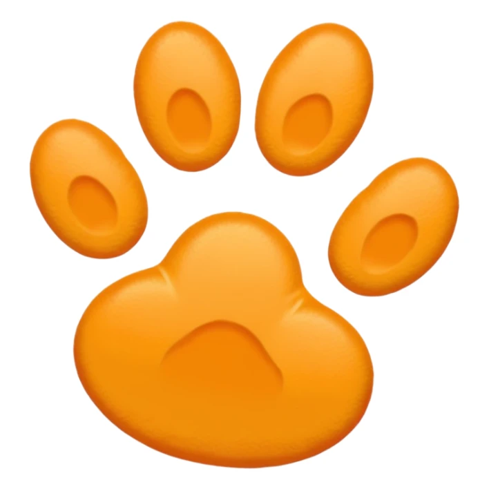 a very light pale pastel yellow-orange pawprint sticker