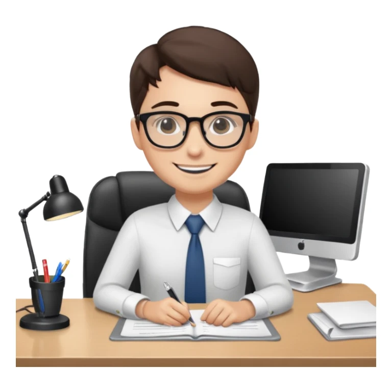 un recruteur à son bureau (l'image est tourné de 3/4) sticker