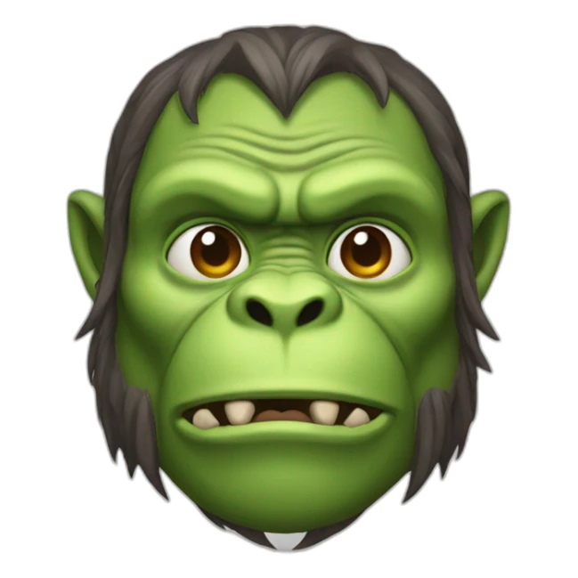 head of monkey body of orc sticker